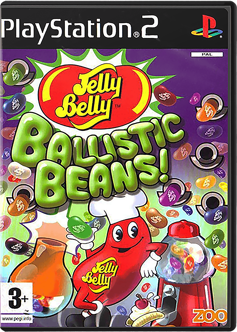Jelly Belly Ballistic Beans box art for Playstation 2